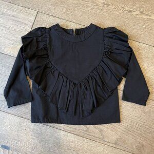 Caroline Bosmans Black Ruffle Top